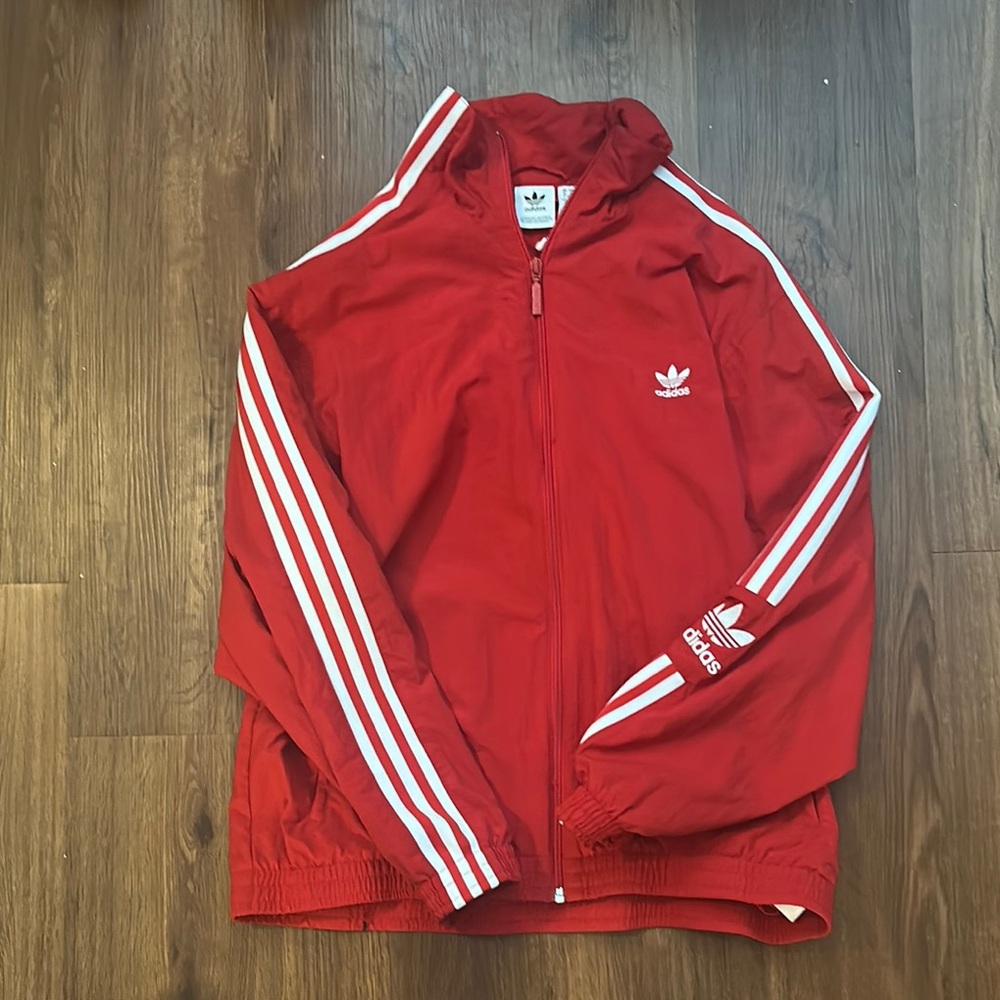 Adidas Classic Red Jacket with White Accents